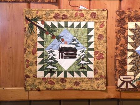 This machine applique wall hanging was designed by Debbie Field.Top & backing are constructed of quality 100% cotton, batting is thin polyester. Machine pieced,  machine appliqued and machine quilted by Linda Monasky