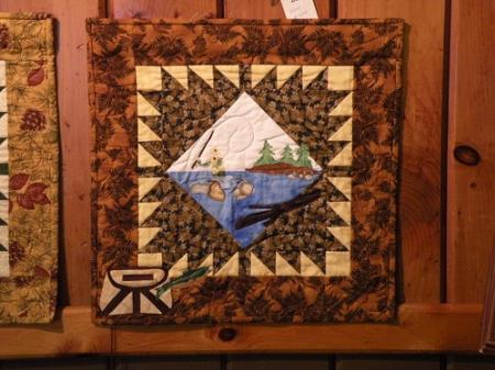 This machine applique wall hanging was designed by Debbie Field. Top & backing are constructed of quality 100% cotton, batting is thin polyester. Machine pieced, machine appliqued and machine quilted by Linda Monasky