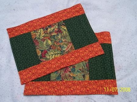 Placemats pair made of all cotton pieced by Linda Monasky