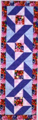 Bright flowers Friendship Star blocks, construted using quality 100% cotton fabrics. Machine pieced and machine quilted by Linda Monasky <br /><br />